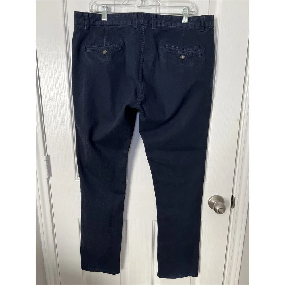 Rodd and Gunn Mens Slim Fit Chino Pants Size 38 x 31 Navy Blue Italy Shortened